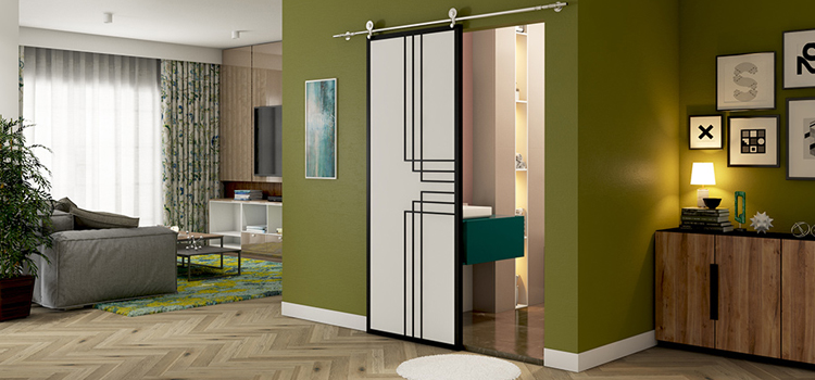 sliding bathroom door installation in Bret Harte